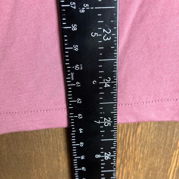 Uniqlo Womens Shirt Pink Drape Short Sleeve Seamless Boat Neck Modal Blend XL - Picture 9 of 12